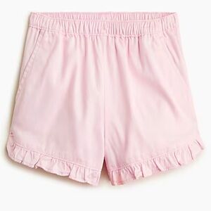 Crewcuts Girls' ruffle pull-on short in soft chino | Opal pink